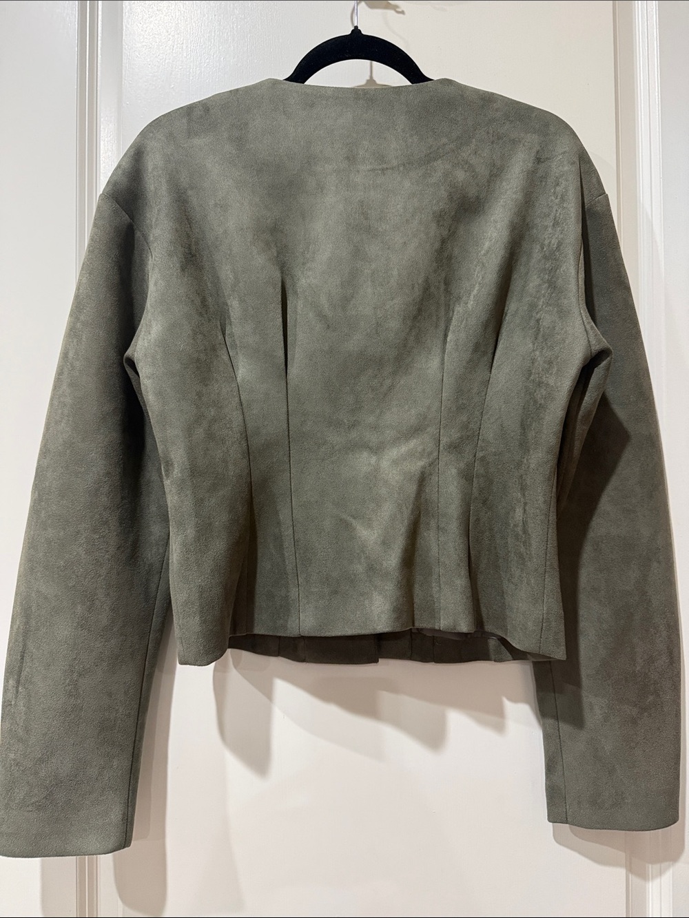 Commense Olive Suede Button-Front Jacket - Picture 3 of 6